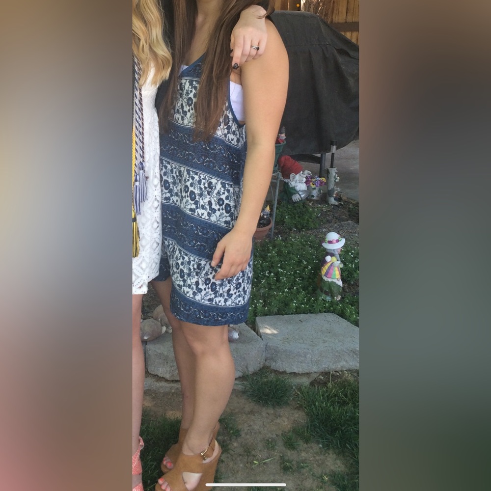 Wet seal blue and white floral pattern dress
